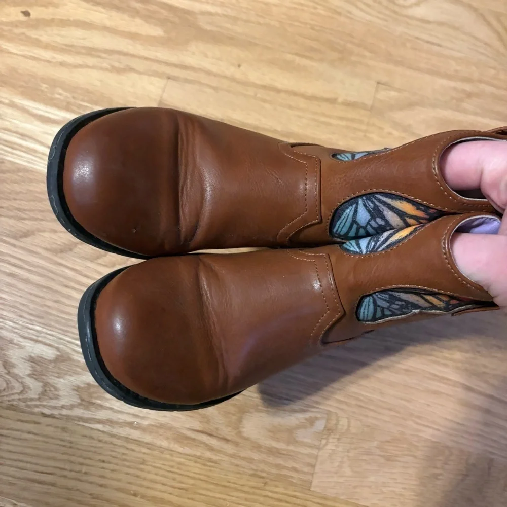 Skechers Butterfly Brown Kids Boots Sz 13 Glitter Girls Zip Side
